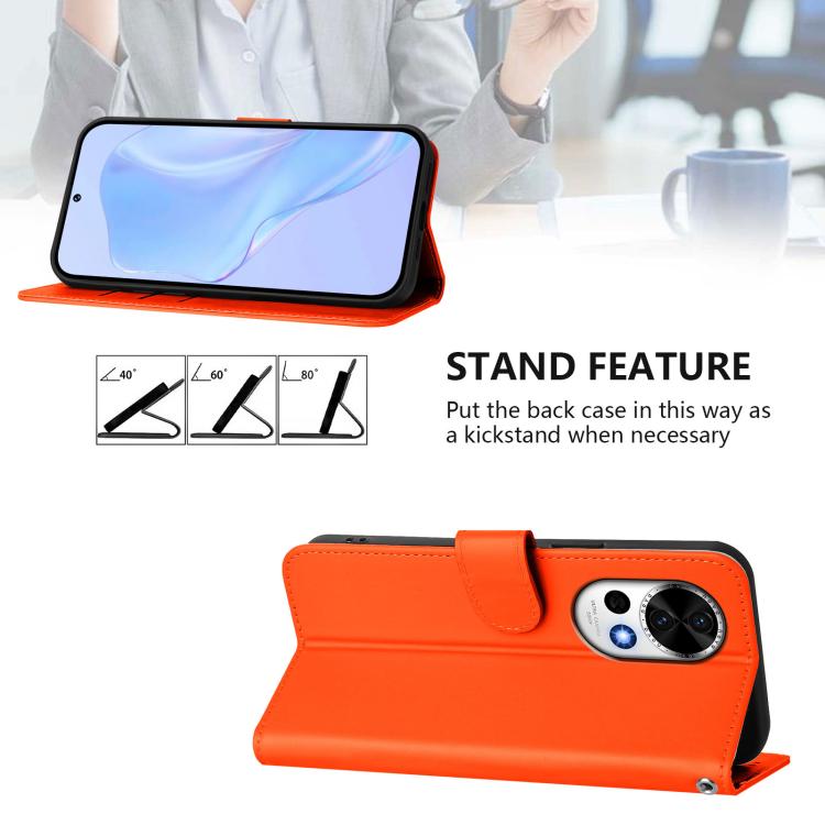 For Huawei Nova 13 / Nova 12 Skin Feel Solid Color Leather Phone Case with Lanyard