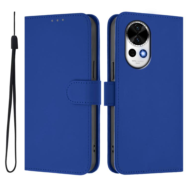 For Huawei Nova 13 / Nova 12 Skin Feel Solid Color Leather Phone Case with Lanyard