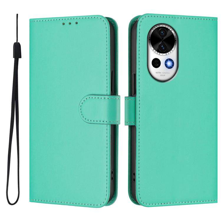 For Huawei Nova 13 / Nova 12 Skin Feel Solid Color Leather Phone Case with Lanyard
