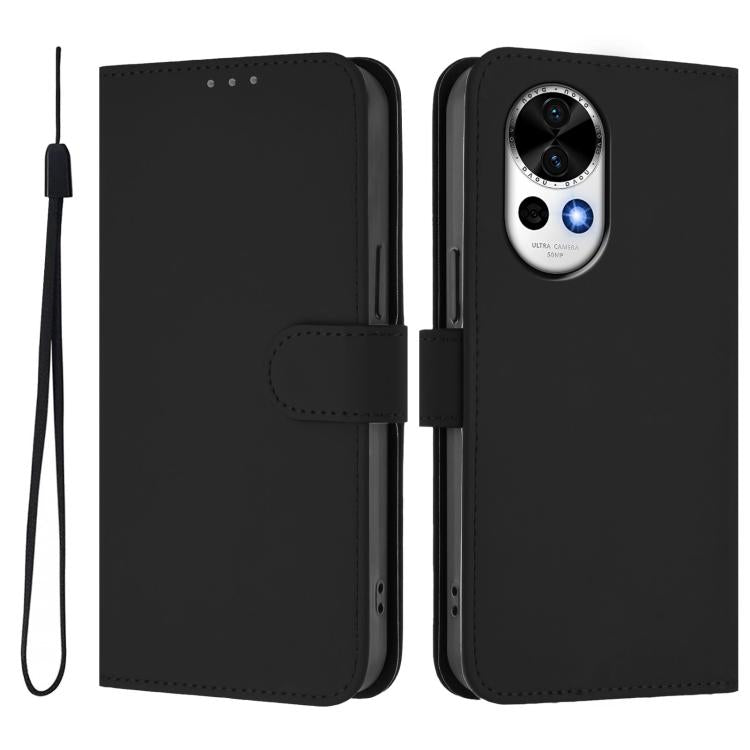 For Huawei Nova 13 / Nova 12 Skin Feel Solid Color Leather Phone Case with Lanyard