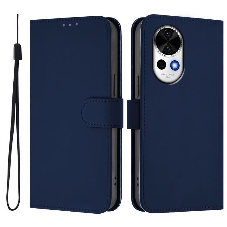 For Huawei Nova 13 / Nova 12 Skin Feel Solid Color Leather Phone Case with Lanyard