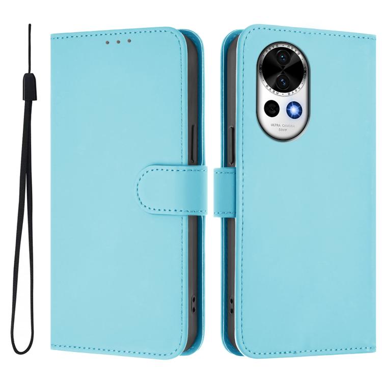 For Huawei Nova 13 / Nova 12 Skin Feel Solid Color Leather Phone Case with Lanyard