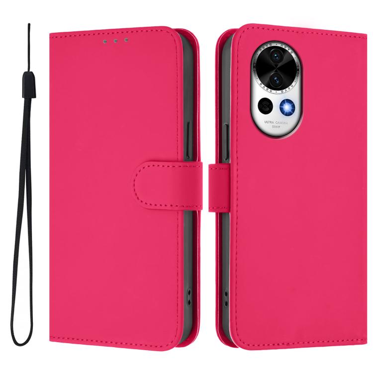 For Huawei Nova 13 / Nova 12 Skin Feel Solid Color Leather Phone Case with Lanyard