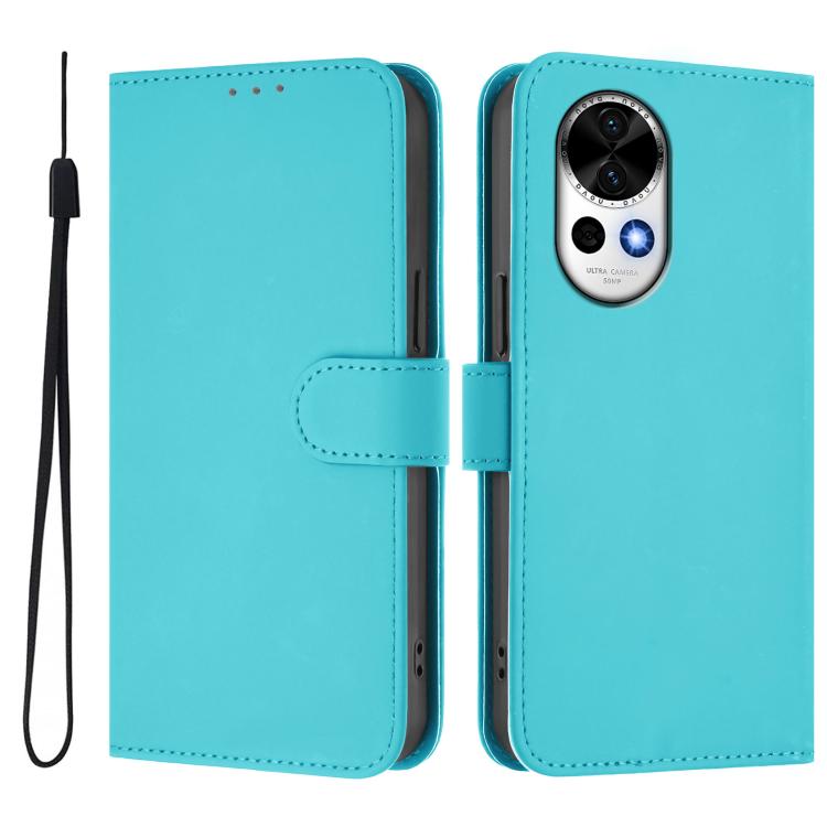 For Huawei Nova 13 / Nova 12 Skin Feel Solid Color Leather Phone Case with Lanyard