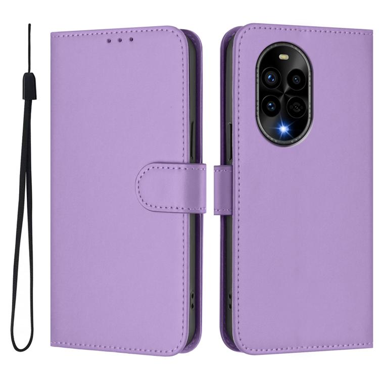 For Huawei Nova 13 Pro Skin Feel Solid Color Leather Phone Case with Lanyard