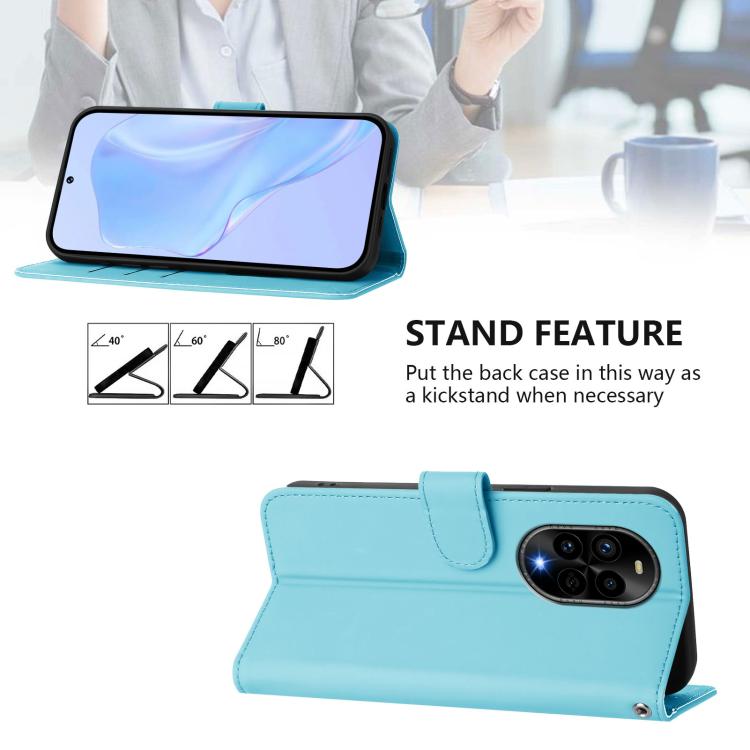 For Huawei Nova 13 Pro Skin Feel Solid Color Leather Phone Case with Lanyard