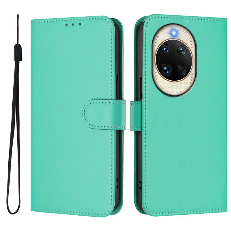 For Huawei nova 14 Skin Feel Solid Color Leather Phone Case with Lanyard