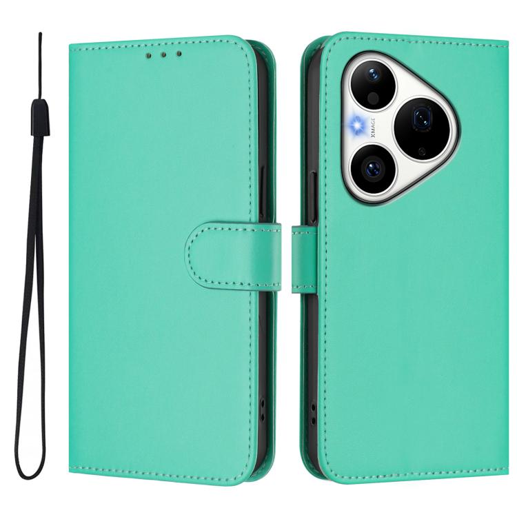 For Huawei Pura 90 Pro 5G Skin Feel Solid Color Leather Phone Case with Lanyard
