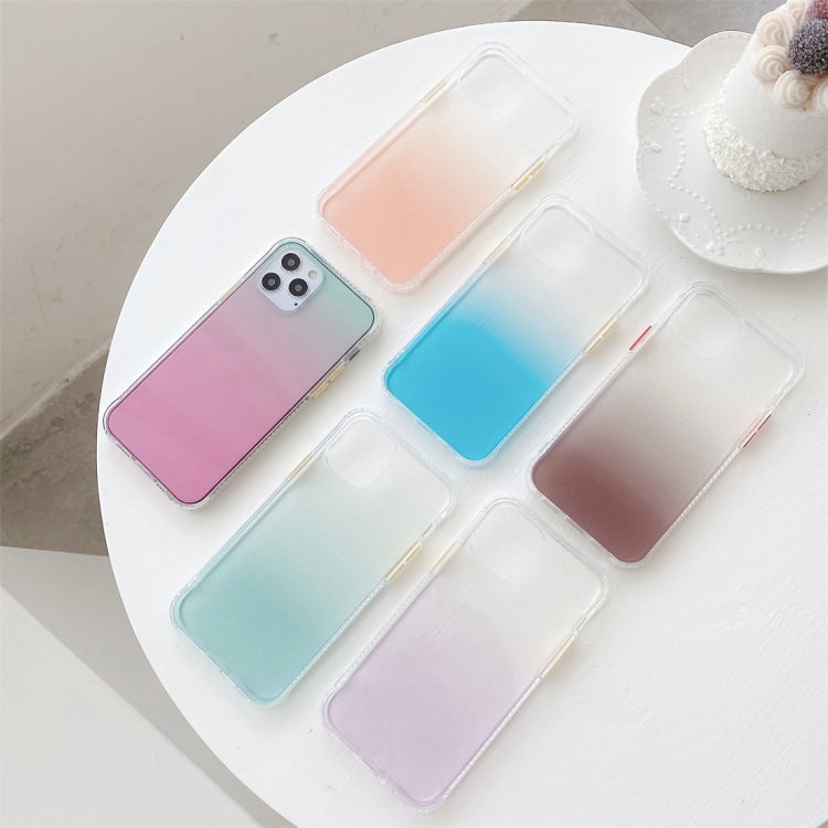 For iPhone 12 Pro Max Gradient Shockproof TPU + Acrylic Protective Case with Detachable Buttons