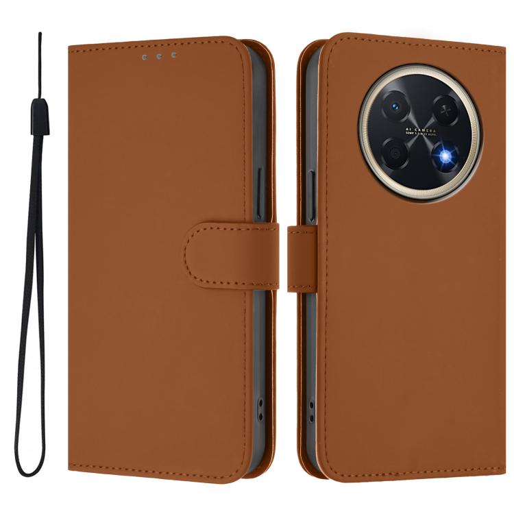 For Huawei Pura 90 Pro Max 5G Skin Feel Solid Color Leather Phone Case with Lanyard