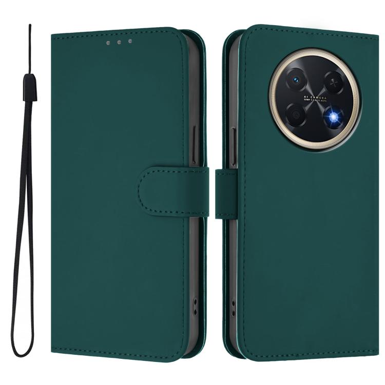 For Huawei Pura 90 Pro Max 5G Skin Feel Solid Color Leather Phone Case with Lanyard