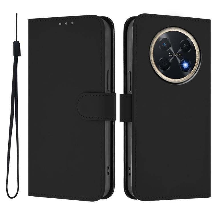 For Huawei Pura 90 Pro Max 5G Skin Feel Solid Color Leather Phone Case with Lanyard