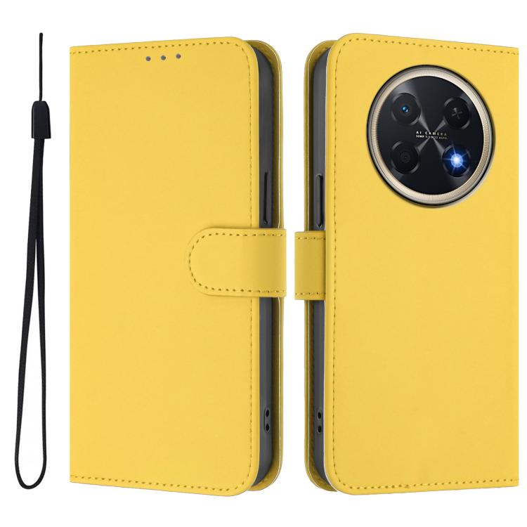 For Huawei Pura 90 Pro Max 5G Skin Feel Solid Color Leather Phone Case with Lanyard