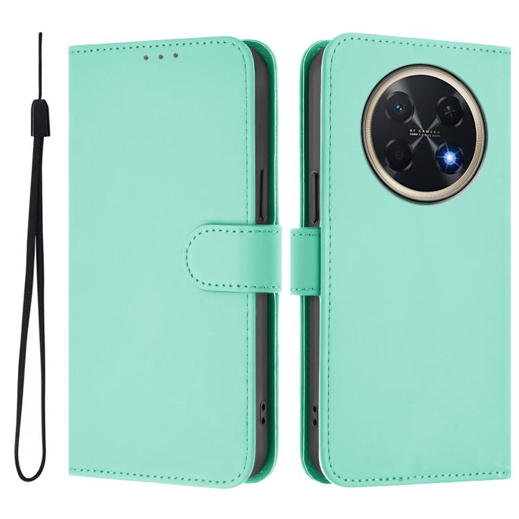 For Huawei Pura 90 Pro Max 5G Skin Feel Solid Color Leather Phone Case with Lanyard
