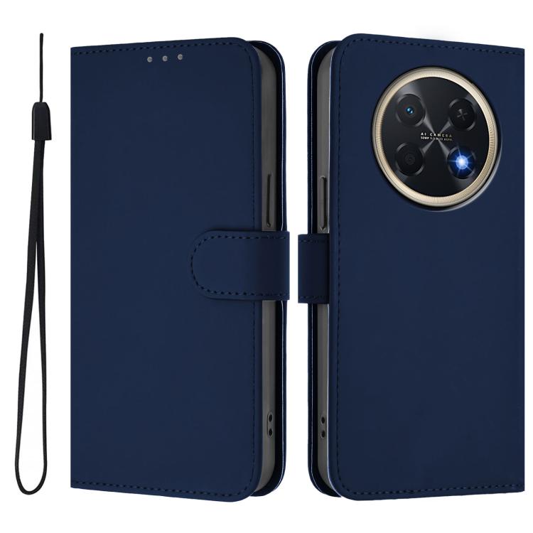 For Huawei Pura 90 Pro Max 5G Skin Feel Solid Color Leather Phone Case with Lanyard
