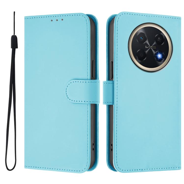 For Huawei Pura 90 Pro Max 5G Skin Feel Solid Color Leather Phone Case with Lanyard