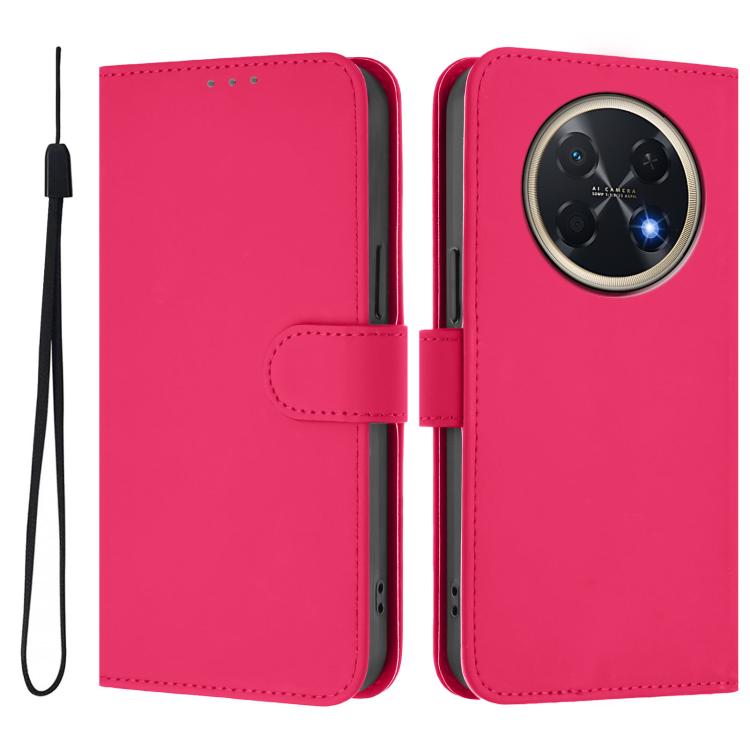 For Huawei Pura 90 Pro Max 5G Skin Feel Solid Color Leather Phone Case with Lanyard