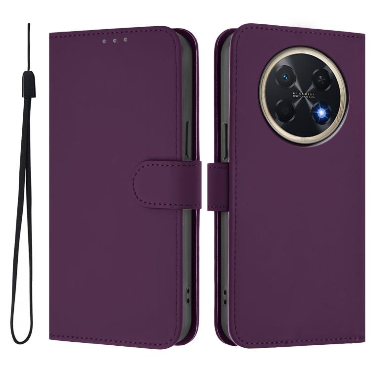 For Huawei Pura 90 Pro Max 5G Skin Feel Solid Color Leather Phone Case with Lanyard