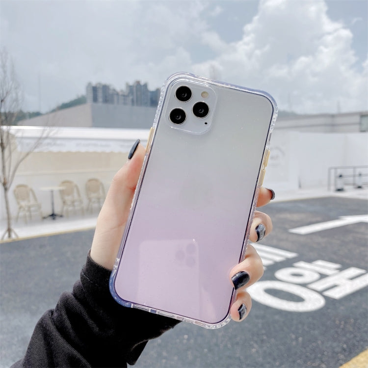 For iPhone 12 / 12 Pro Gradient Shockproof TPU + Acrylic Protective Case with Detachable Buttons