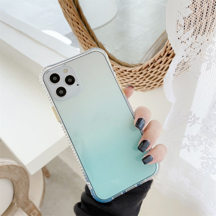 For iPhone 12 / 12 Pro Gradient Shockproof TPU + Acrylic Protective Case with Detachable Buttons
