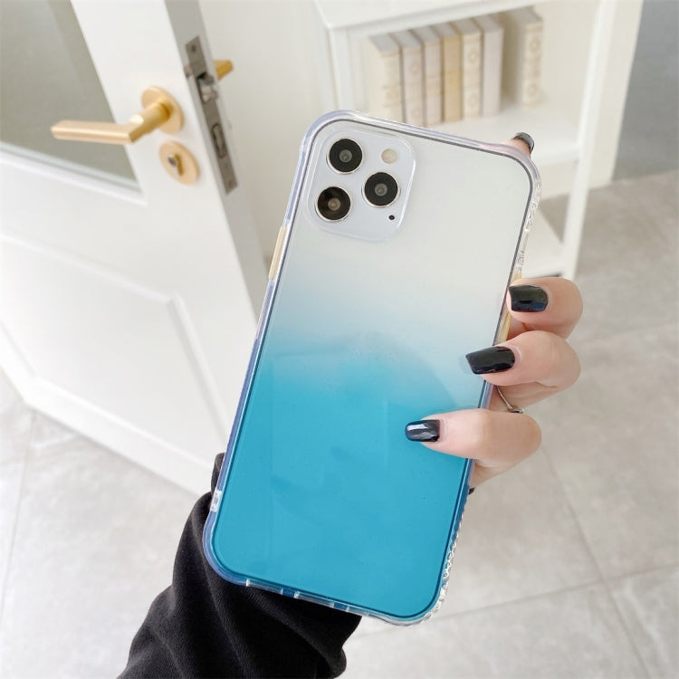 For iPhone 12 / 12 Pro Gradient Shockproof TPU + Acrylic Protective Case with Detachable Buttons
