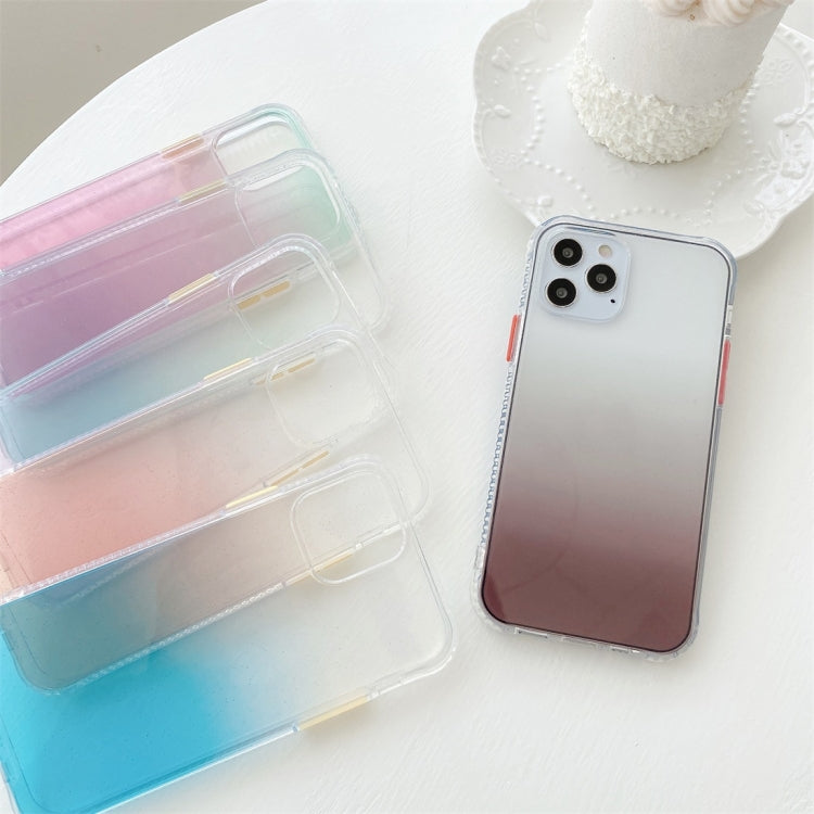 For iPhone 12 mini Gradient Shockproof TPU + Acrylic Protective Case with Detachable Buttons