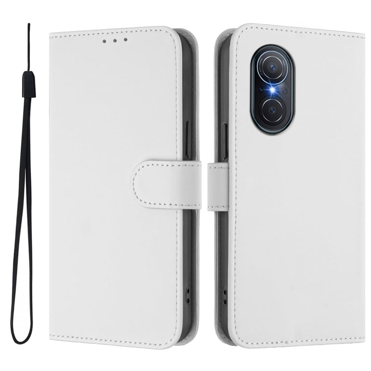 For Honor 50 SE / Huawei nova 9 SE Skin Feel Solid Color Leather Phone Case with Lanyard
