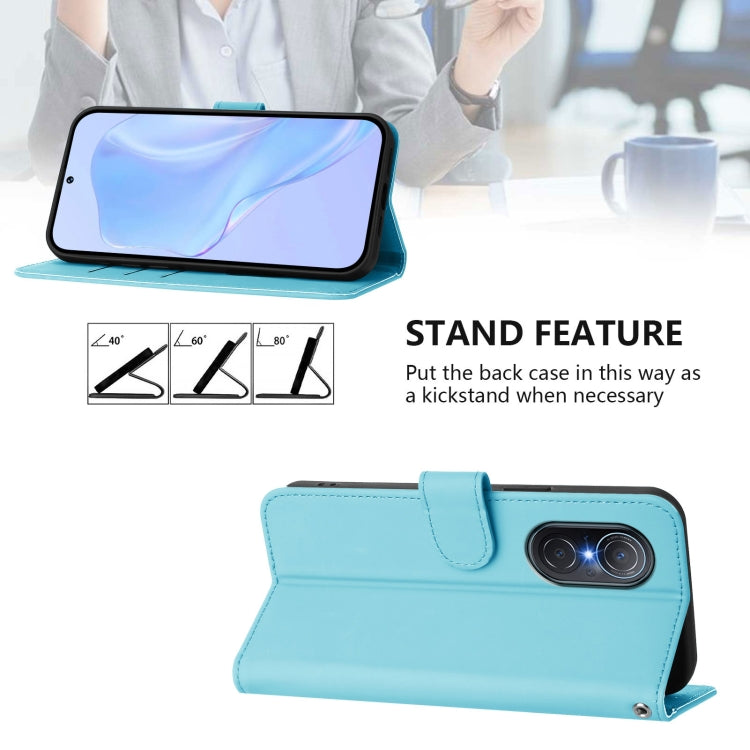 For Honor 50 SE / Huawei nova 9 SE Skin Feel Solid Color Leather Phone Case with Lanyard