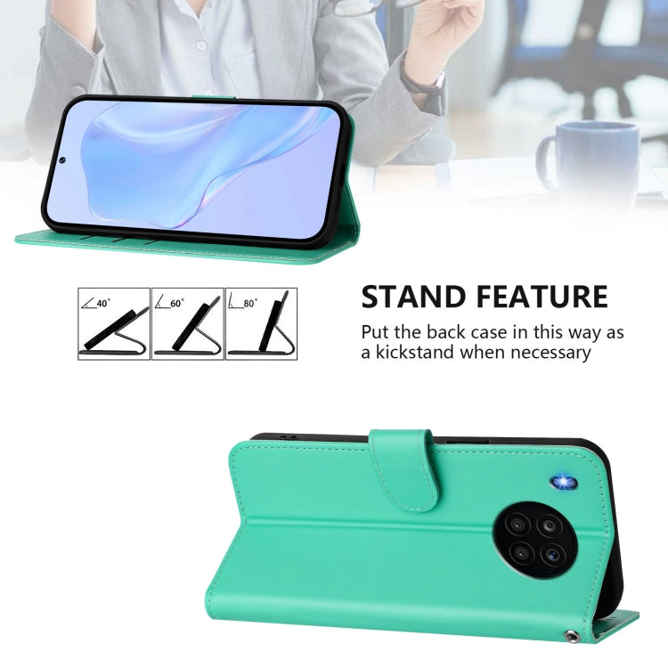 For Honor 50 Lite / Huawei nova 8i Skin Feel Solid Color Leather Phone Case with Lanyard
