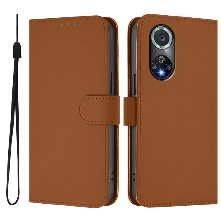 For Honor 50 Pro / Huawei nova 9 Pro Skin Feel Solid Color Leather Phone Case with Lanyard