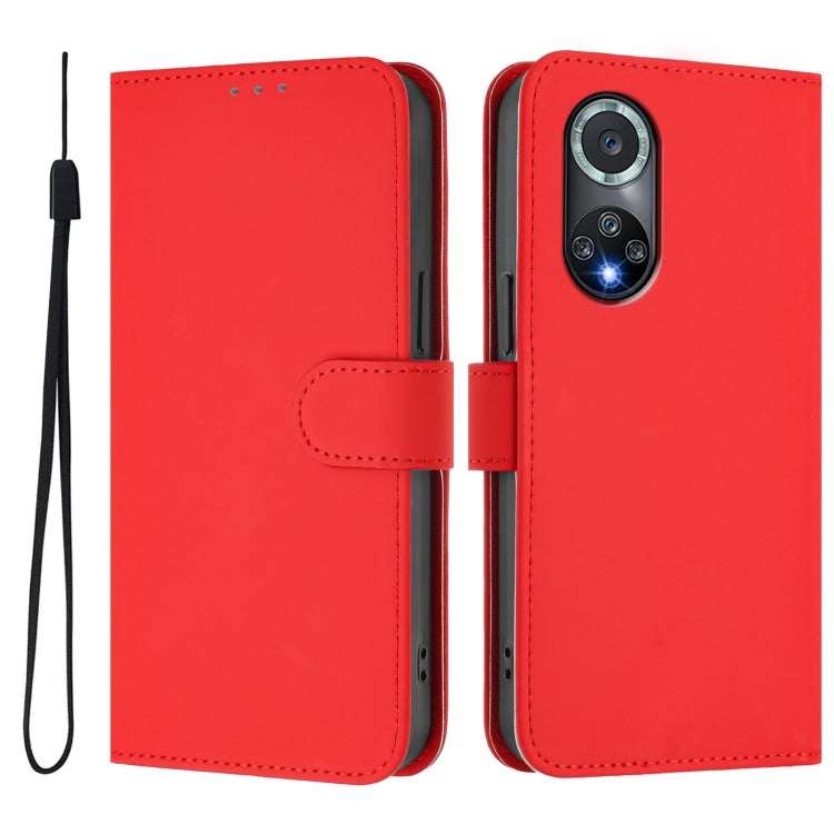 For Honor 50 Pro / Huawei nova 9 Pro Skin Feel Solid Color Leather Phone Case with Lanyard