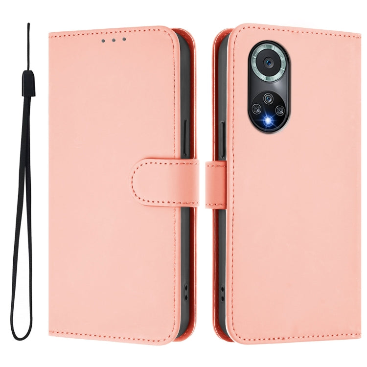 For Honor 50 Pro / Huawei nova 9 Pro Skin Feel Solid Color Leather Phone Case with Lanyard