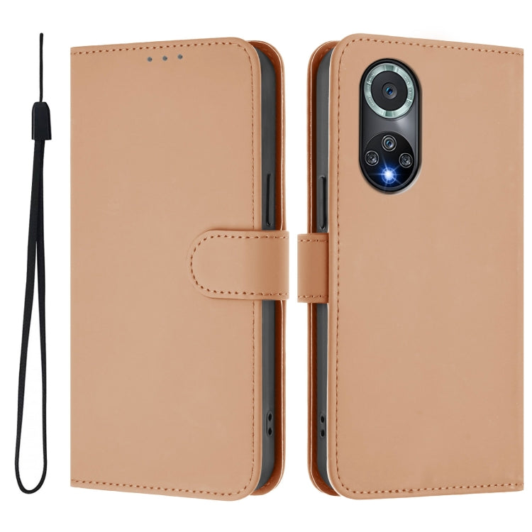 For Honor 50 Pro / Huawei nova 9 Pro Skin Feel Solid Color Leather Phone Case with Lanyard