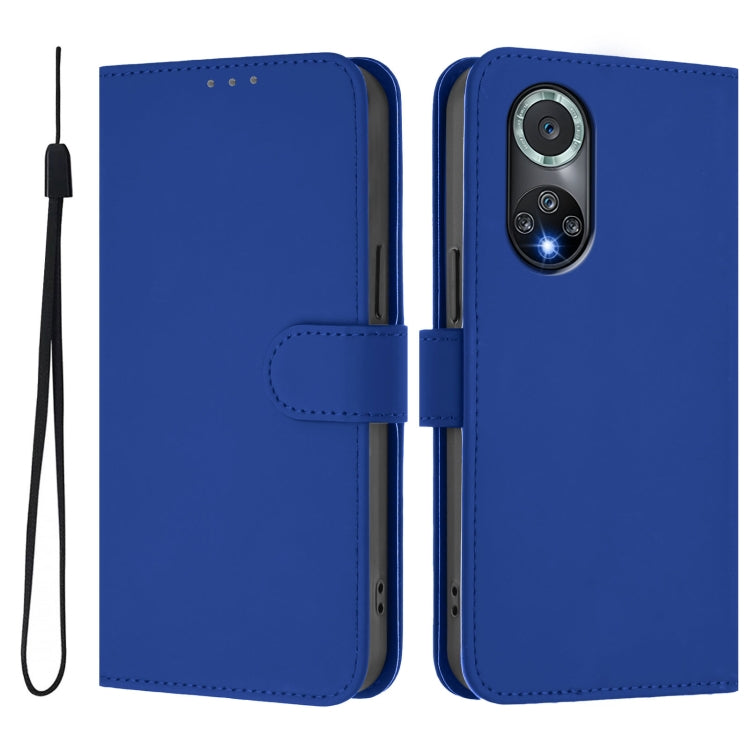 For Honor 50 Pro / Huawei nova 9 Pro Skin Feel Solid Color Leather Phone Case with Lanyard