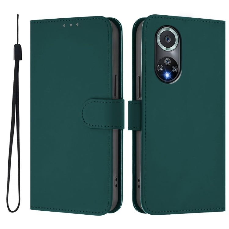 For Honor 50 Pro / Huawei nova 9 Pro Skin Feel Solid Color Leather Phone Case with Lanyard