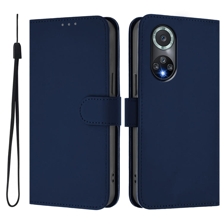 For Honor 50 Pro / Huawei nova 9 Pro Skin Feel Solid Color Leather Phone Case with Lanyard
