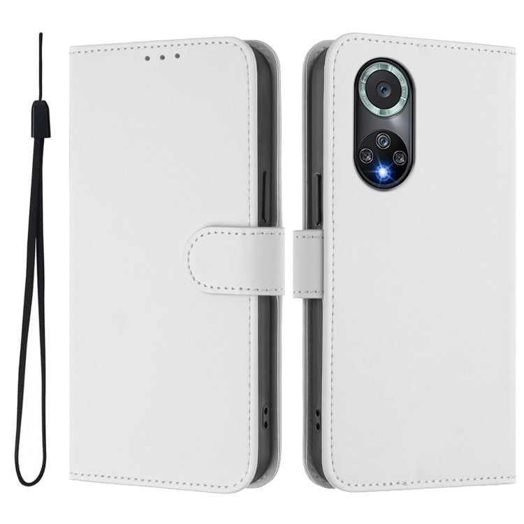 For Honor 50 Pro / Huawei nova 9 Pro Skin Feel Solid Color Leather Phone Case with Lanyard