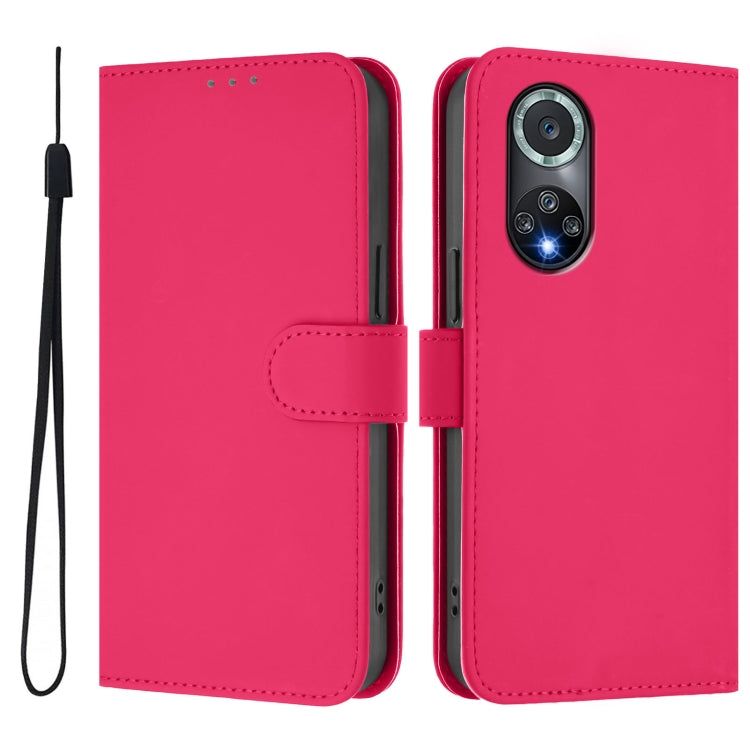 For Honor 50 Pro / Huawei nova 9 Pro Skin Feel Solid Color Leather Phone Case with Lanyard