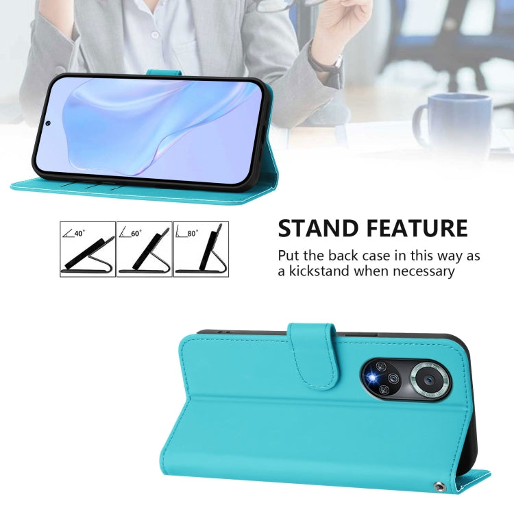 For Honor 50 Pro / Huawei nova 9 Pro Skin Feel Solid Color Leather Phone Case with Lanyard