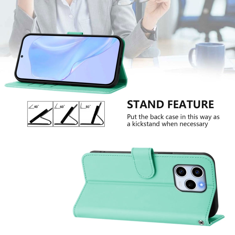 For Honor 60 SE Skin Feel Solid Color Leather Phone Case with Lanyard