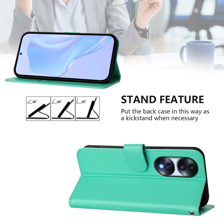 For Honor 70 Pro Skin Feel Solid Color Leather Phone Case with Lanyard
