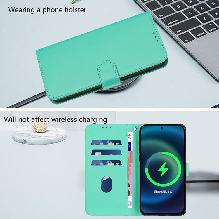 For Honor 90 Skin Feel Solid Color Leather Phone Case with Lanyard