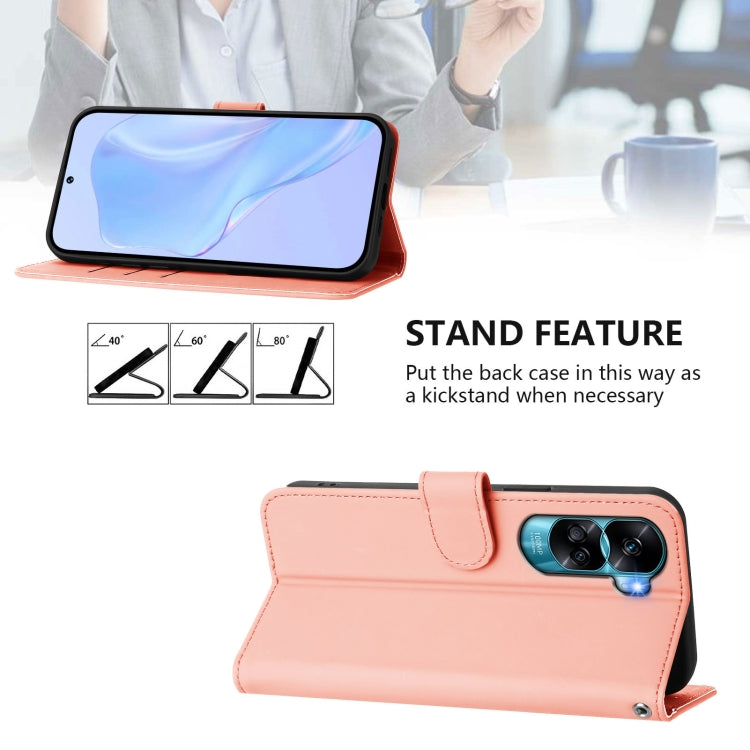 For Honor 90 Lite / X50i Skin Feel Solid Color Leather Phone Case with Lanyard