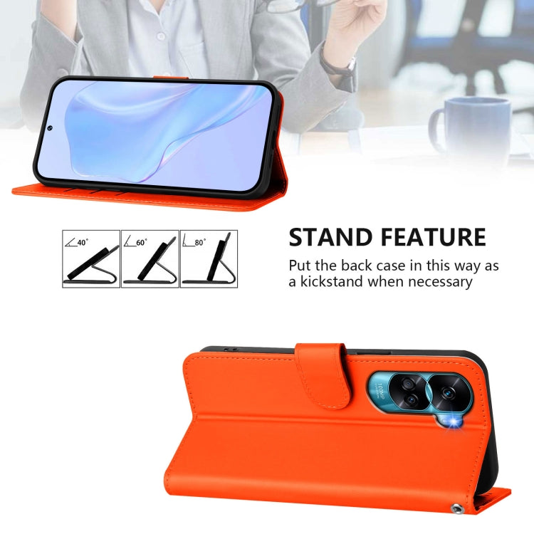 For Honor 90 Lite / X50i Skin Feel Solid Color Leather Phone Case with Lanyard