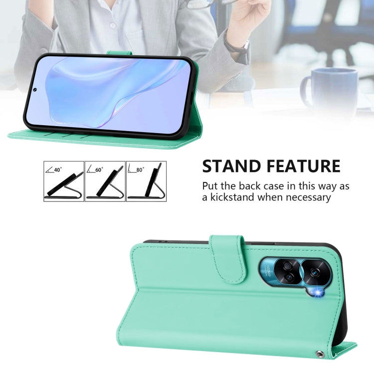 For Honor 90 Lite / X50i Skin Feel Solid Color Leather Phone Case with Lanyard