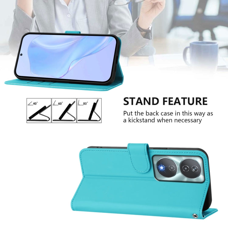 For Honor 90 Smart / X7b 5G / 4G Skin Feel Solid Color Leather Phone Case with Lanyard