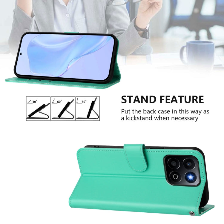 For Honor 200 Smart Skin Feel Solid Color Leather Phone Case with Lanyard