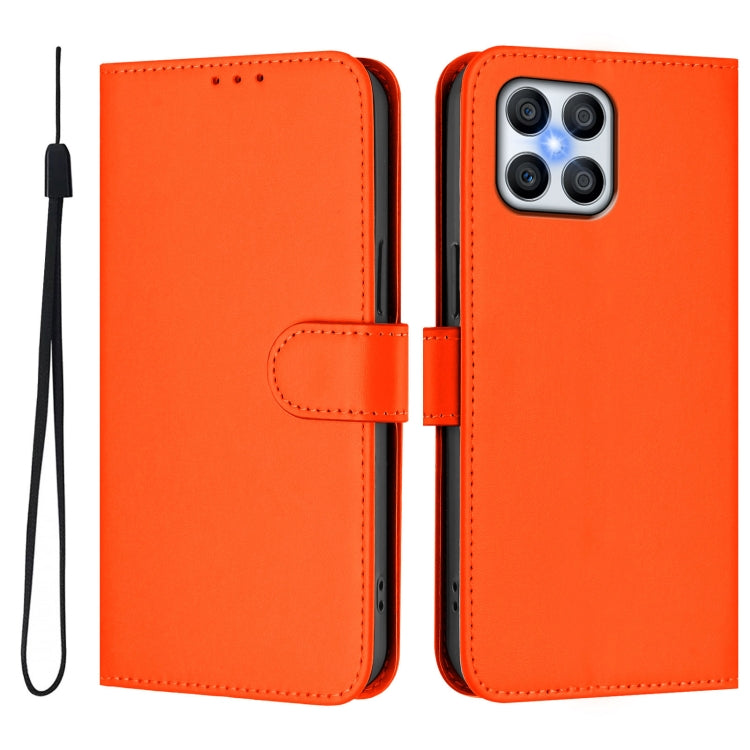For Honor X8 4G / X30i / Play6T Pro Skin Feel Solid Color Leather Phone Case with Lanyard
