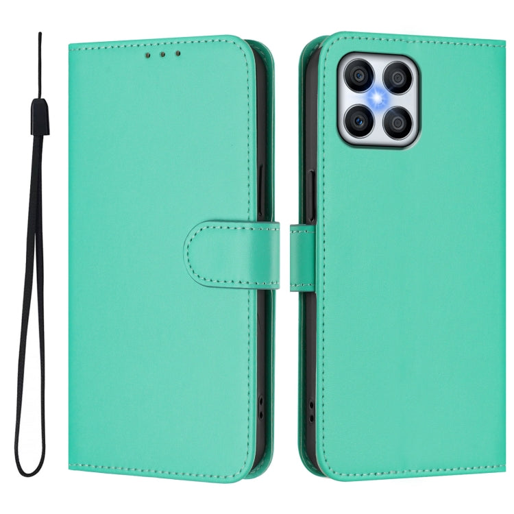 For Honor X8 4G / X30i / Play6T Pro Skin Feel Solid Color Leather Phone Case with Lanyard