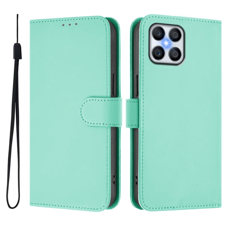 For Honor X8 4G / X30i / Play6T Pro Skin Feel Solid Color Leather Phone Case with Lanyard